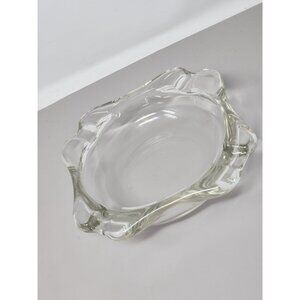 Vintage‎ Cigar/Cigarette Ashtray Heavy Clear Glass Square Mid-Century Modern
